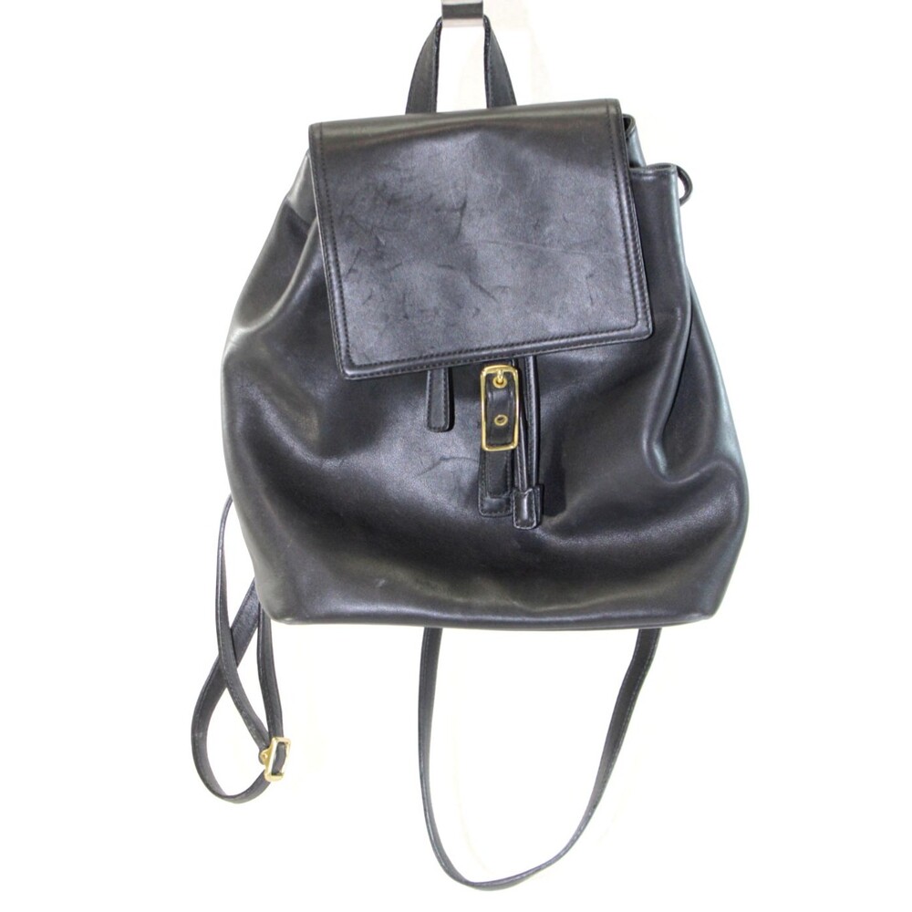 Vintage COACH Legacy Handcrafted Leather Black Backpack Day Bag Purse